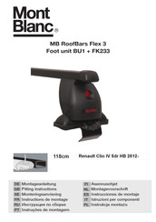 Mont Blanc MB RoofBars Flex 3 Foot unit BU1 + FK233 Instrucciones De Montaje