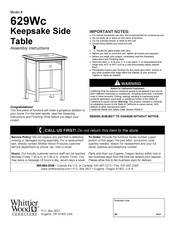 Whittier Wood 629Wc Instrucciones De Ensamble