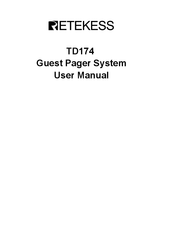 Retekess TD174 Manual Del Usuario