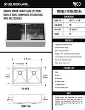 vigo OXFORD APRON VGS3620BLFA Instrucciones De Instalación
