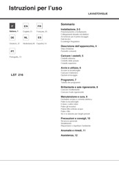 Hotpoint Ariston LST 216 Manual De Instrucciones