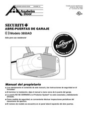 Anaheim Door SECURITY+ 3850AD Manual Del Propietário