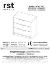 rst brands KAIA SL-DRSSR- 1 Instrucciones De Ensamble