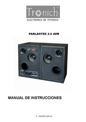 Tronich PARLANTES 2.0 40W Manual De Instrucciones