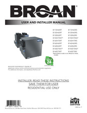 Broan B160E75RS Manual Del Usuario Y Del Instalador