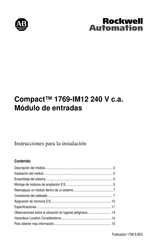 Rockwell Automation Compact 1769-IM12 240 V Instrucciones Para La Instalación