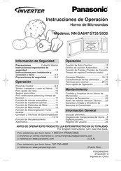Panasonic Inverter NN-SA647 Instrucciones De Operación