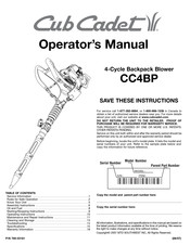 Cub Cadet CC4BP Manual Del Operador