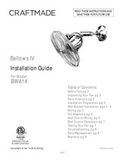 Craftmade Bellows IV BW414 Guia De Instalacion