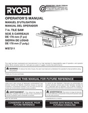 Ryobi WS7211 Manual Del Operador