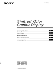 Sony Trinitron GDM-500PST9 Manual De Instrucciones