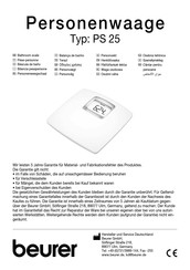 Beurer PS 25 Manual De Instrucciones