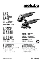 Metabo WEV 15-150 Quick Manual Original
