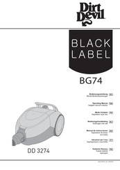 Dirt Devil Black Label BG74 Manual De Instrucciones