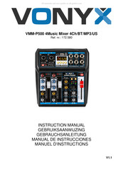 Vonyx VMM-P500 4Music Mixer 4Ch/BT/MP3/US Manual De Instrucciones