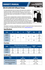 Little Giant BSC33V Manual Del Propietário