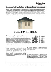 Palmako PA120-3030-5 Instrucciones De Montaje, Instalación Y Mantenimiento