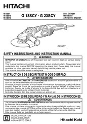 Hitachi G 18SCY Instrucciones De Seguridad Y Manual De Instrucciones