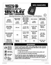 Matco Tools MCL1840CHRG Manual