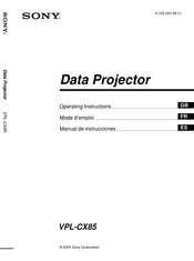 Sony VPL-CX85 Manual De Instrucciones