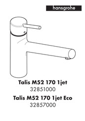 Hansgrohe Talis M52 170 1jet Eco 32857000 Manual Del Usuario