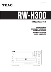 Teac RW-H300 Manual Del Usuario