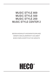 Heco MUSIC STYLE 800 Manual Del Usuario