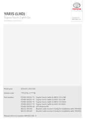 Toyota PZ490-00337-0 Serie Instrucciones De Instalación