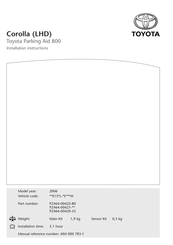 Toyota PZ464-00425-B0 Instrucciones De Instalación
