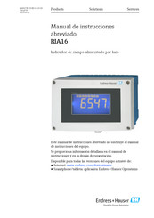 Endress+Hauser RIA16 Manual De Instrucciones Abreviado