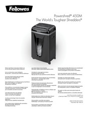 Fellowes POWERSHRED 450M Manual De Instrucciones