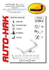 Auto-Hak G101A Instrucciones De Montaje