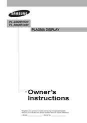 Samsung PL-42Q91HDP Manual Del Usuario