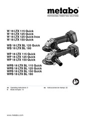 Metabo W 18 LTX 125 Quick Instrucciones De Manejo