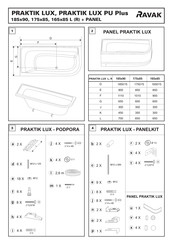 RAVAK PRAKTIK LUX 165x85 R Instrucciones De Montaje