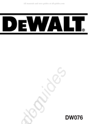 DeWalt DW076 Manual Del Usuario