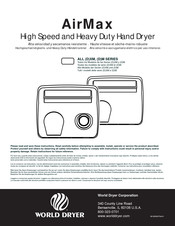 World Dryer AirMax DM5-972A Manual De Instrucciones