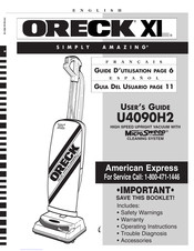 Oreck XL U4090H2 Guia Del Usuario