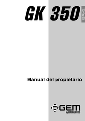 Generalmusic GEM GK 350 Manual Del Propietário