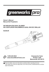 GreenWorks Pro BL60L00 Manual Del Propietário