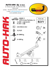 Auto-Hak B21V Instrucciones De Montaje