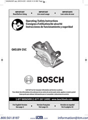 Bosch GKS18V-25CB14 Instrucciones De Funcionamiento Y Seguridad