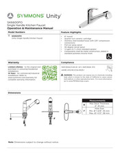 Symmons Unity SK6600PO Manual De Operaciones Y Mantenimiento