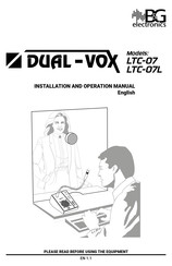 B&G electronics DUAL-VOX LTC-07 DUAL-VOX LTC-07L Manual De Instrucciones