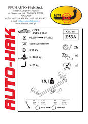 AUTO-HAK E53A Instrucciones De Montaje