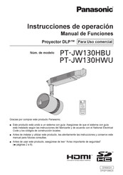 Panasonic PT-JW130HBU Instrucciones De Operación