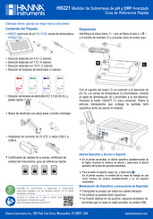 Hanna Instruments HI6221 Guía De Referencia Rápida