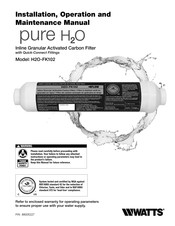 Watts pure H2O Manual De Instrucciones