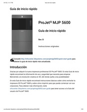 3D Systems ProJet MJP 5600 Guia De Inicio Rapido