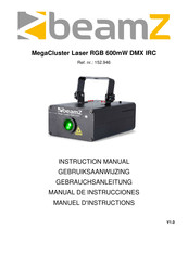 Zbeamz MegaCluster Laser RGB 600mW DMX IRC Manual De Instrucciones